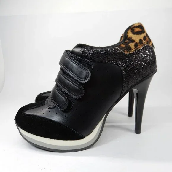 Steve Madden Blaik Stiletto Heels Sneakers Pumps Size 6.5 Black Multi NEW $129 - Picture 5 of 14